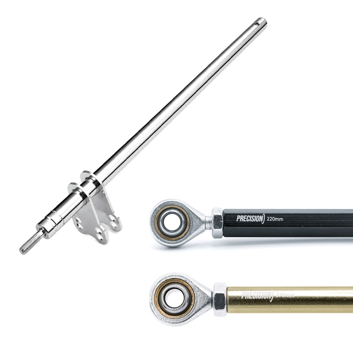 Precision steering kit: steering column with hex and round track rod options